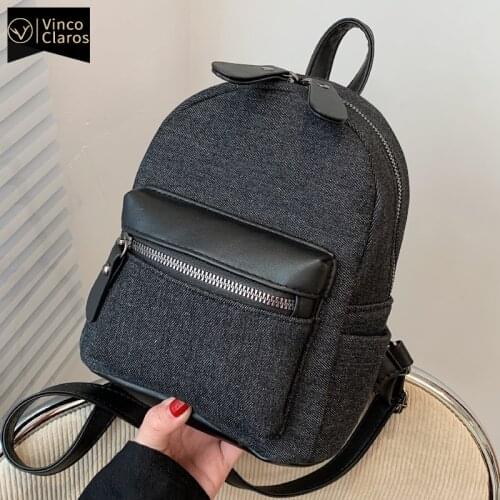 Fashion Denim Mini Backpack Women Luxury Small Back Pack Purse for Teen Girls Cute Designer Bag Kawaii Mochila High Quality Sac