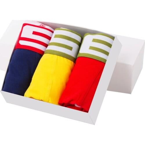 3Pcs/Lot Cotton Boxershorts Men Comforable Panties Set трусы мужские боксеры Gay Sexy Underwear Man Boxer Ali Standard Shipping