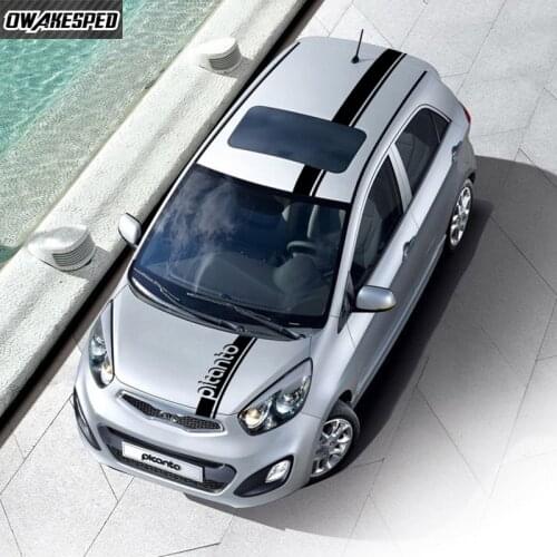 1 lot Car Hood Roof Tail Sticker Racing Sport Stripes For KIA Picanto Morning Auto Body Decor Vinyl Decals Exterior Accessories