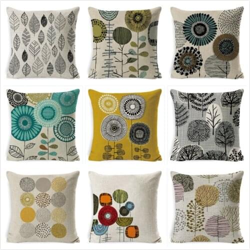 Flower Leaf Cushion Covers Pillowcase Home Decoration Cover Rustic Style Pillow Case 45*45CM Sofa Cushions Floral Car Bed Seat