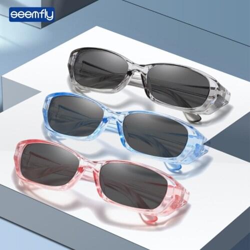Seemfly Intelligent Color Change Plain Glasses Ultralight Women Men Anti Blue Light Clear Eyeglasses Transparent Optical Eyewear