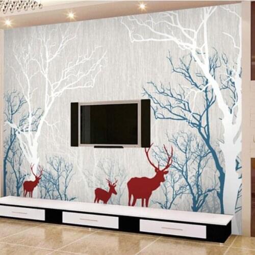 Davids deer animal mural papel decorativo para paredes 3d photo 3d wallpaper abstract papel de parede para quarto