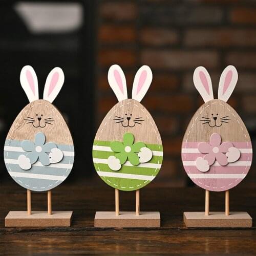 Happy Easter Decor For Home DIY Bunny Easter Eggs Rabbit Wooden Ornaments Easter Party Supplies Easter Gifts For Kids