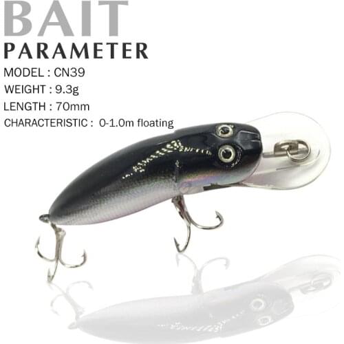 Fishing Lure 70mm/9.3g Quality Professional Minnow Hard Bait 0-1.0M Floating 3D Eyes Fishing Tackle