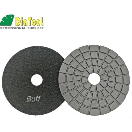 SHDIATOOL 10PCS Dia 4"/100mm Black Buff Diamond Flexible Wet Polishing Pad Resin Bond Sanding Disc Polisher Pad Stone Poloshing