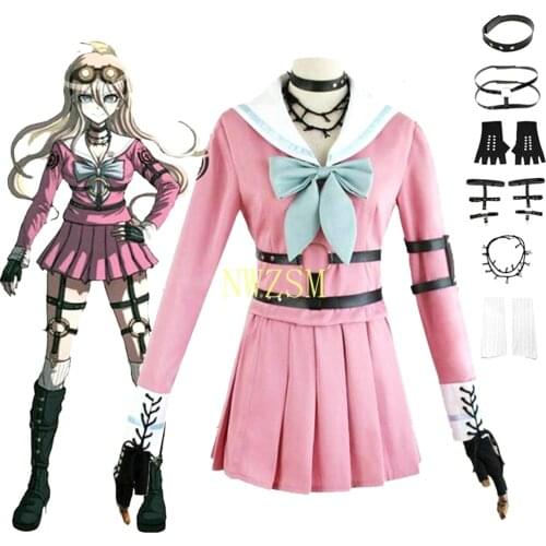 Anime Danganronpa V3: Killing Harmony Iruma Miu Rabbit School Uniform Dress Halloween Christmas Cosplay Costumes outfit Props