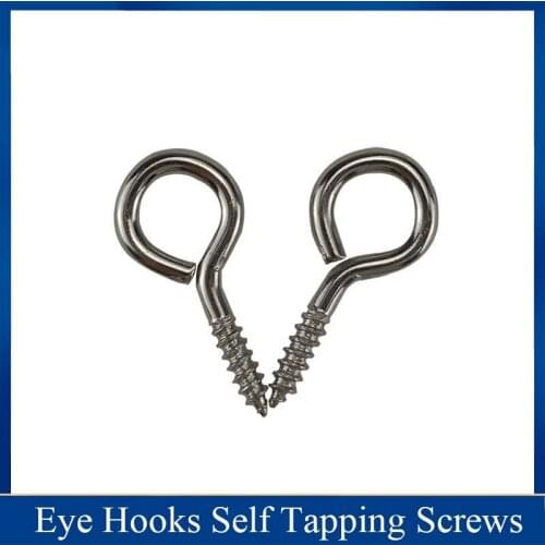 Eye Shape Screw 00#-12# Eye Hooks Self Tapping Screws Carbon Steel Screw-in Hanger Ring Hooks