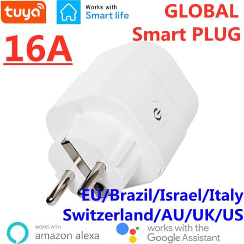 WiFi Smart Plug 16A EU Brazil UK Socket Power Monitor Timing Tuya SmartLife APP Control Works With Alexa Google Home Assistant