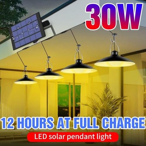 Solar LED Lights Outdoor LED Garden Decoration Outdoor LED Lamp Solar Powered Sunlight Bulb Camping Lamparas Solar Panel 25W 30W