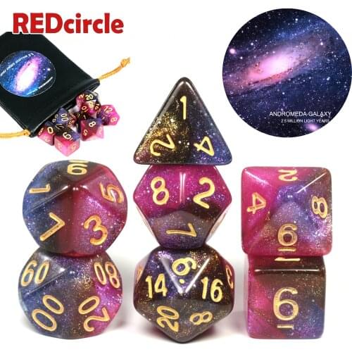 Brand New Funny Party Universe Galaxy Dice 7Pcs DnD RPG Games Hobbies Presale Favor board game