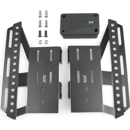 CNC machined full metal side pedal with receiver waterproof box For AXIAL SCX10 II 90046 90047