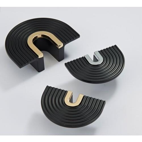 Light Luxury Simple Semi-Circle Handles Modern Wardrobe Door Handle Cabinet Handles Drawer Knobs Handles for Furniture Hardware