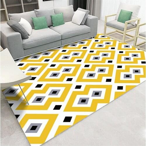 Nordic minimalist high-quality classic Chinese traditional carpets, black plaid non-slip carpets, living room and bedroom carpet