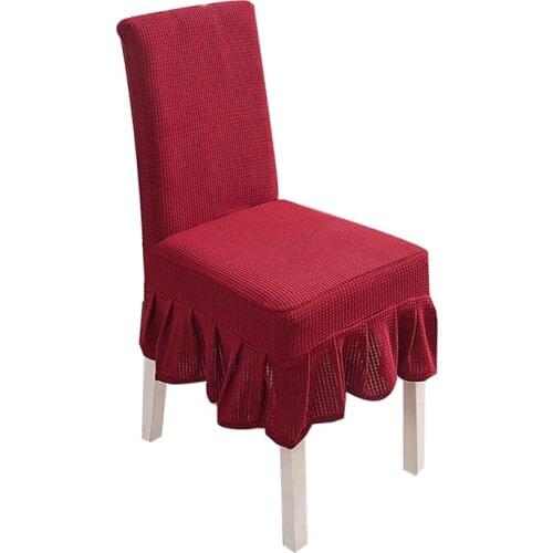 Waterproof Stretch Solid Color Skirt Dining Table Chair Cover Restaurant Chair Cover Skirt Stool Cover