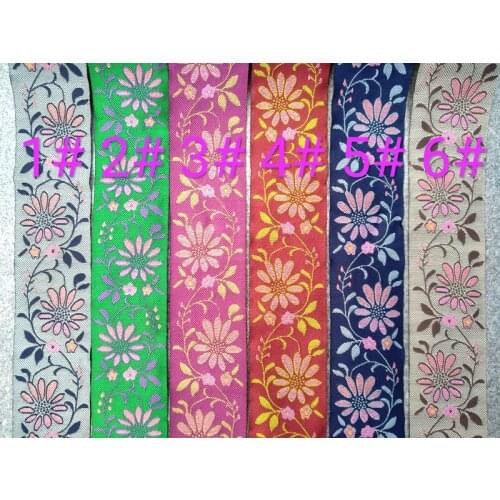 High Quality 50MMX10yard/lot Small daisy pattern embroideryJacquard woven Ribbon Lace DIY Belt Accessories Lace Trim