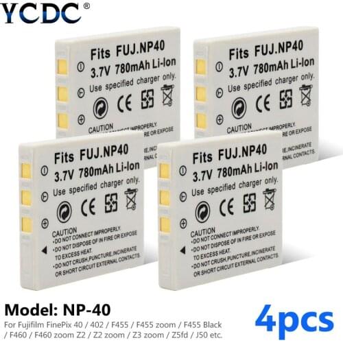 1/2/4pcs Premium NP-40 Lithium ion 780mAh 3.7V Rechargeable Digital Batteries For Fuji Single Lens Reflex F402 F455 F460 F480