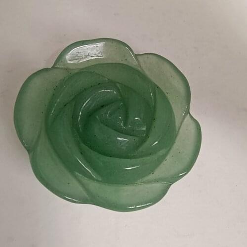 1pc Natural Green Carved Flower Beads Supplies Bulk lotus Flower Loose Beads Craft Earring Jewelry