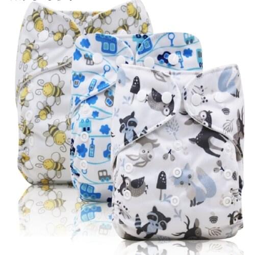 1pcs Washable Eco-Friendly Cloth Diaper Cover Adjustable Nappy Reusable Cloth Diapers Cloth Nappy Pocket Diaper Super Absorption