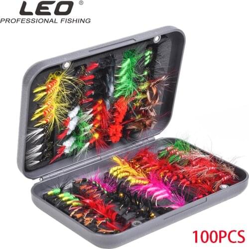 100Pcs/Set Insects Flies Fly Fishing Lures Bait High Carbon Steel Hook Fish Tackle With Super Sharpened Crank Hook Perfect Decoy