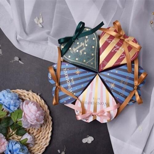 5Pcs Chocolate Candy Dragee Packaging Gift Box Wedding Party Decoration Birthday Present Boxes Handmade Loves Heart Bonbonniere