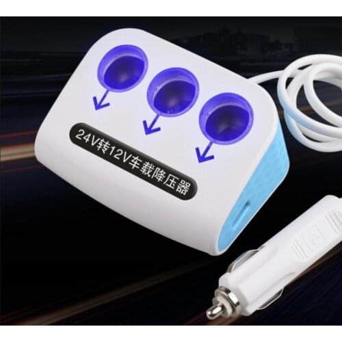 60w 60watts 24v reduce to 12v truck on-board power supply voltage adapter, step-down converter with 2 USB.motor vehicle outlet