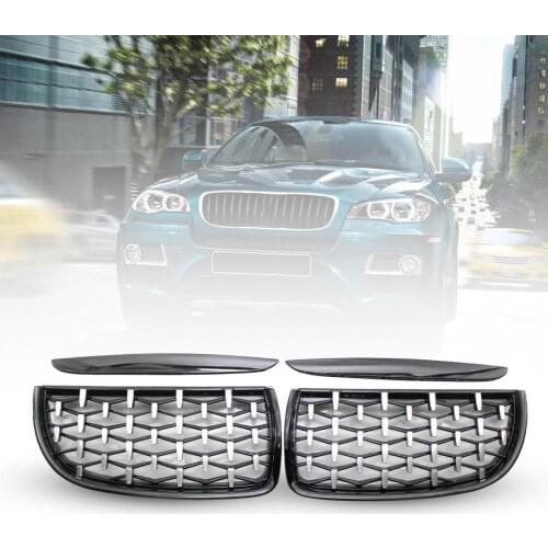 80% Hot Sales!! 2Pcs Front Hood Grille Thicken Semi-plated Anti-corrosion Glossy Car Front Hood 51137120008 for BMW 3 Series E90