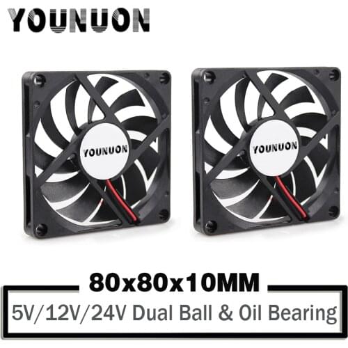 80MM 5V USB 80x80x10mm 8cm 5V 12V 24V 8010 2PIN 3PIN Brushless DC Cooling Cooler PC CPU Computer Case Fan Cooler