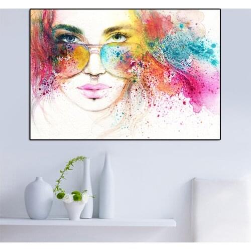 Abstract Canvas Painting Fashion Girl Wall Prints Nordic Poster Art For Living Room Bedroom Frameless