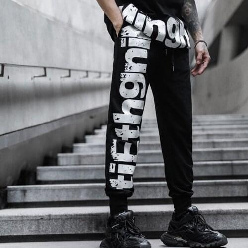 2020 HOT Printed Street Fashion Mens Joggers Cargo Sweatpants Hip Hop Printed Casual Pencil Trousers Streetwear Elastic
