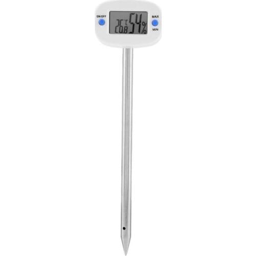 Stainless Steel LCD Digital Soil Tester Meter Probe Electronic Thermometer Hygrometer Temperature Moisture Humidity Monitor