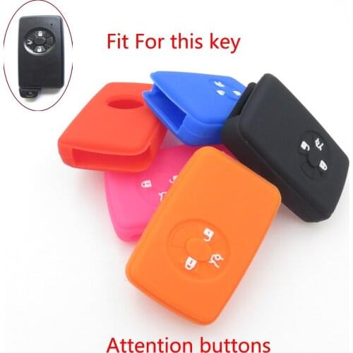 Cocolockey Silicone Car Key Cover Holder Shell Fit for TOYOTA Smart Remote Key Case 3 Button No Logo