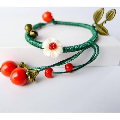 Flower Jingdezhen ceramic beaded bracelets Hand-made Bohemian Charm Bracelets For Women #EY301