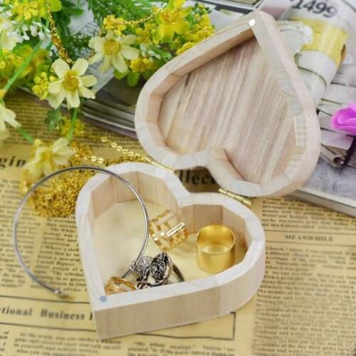 Heart Shape Jewelry Box Wooden Jewelry Storage Box for Earring Necklace Ring Box Jewelry Organizer Packaging Box jewellery box