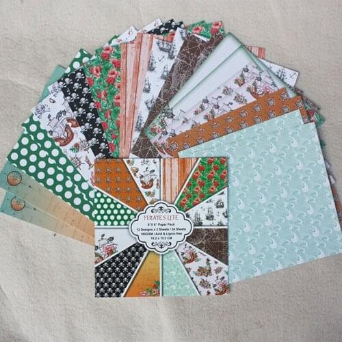 DIY Pirate Life Style Scrapbooking Tissue Paper Pack Of 24 Sheets Gift Wrap Paper Handmade Craft 6'' Decorative Background Pad