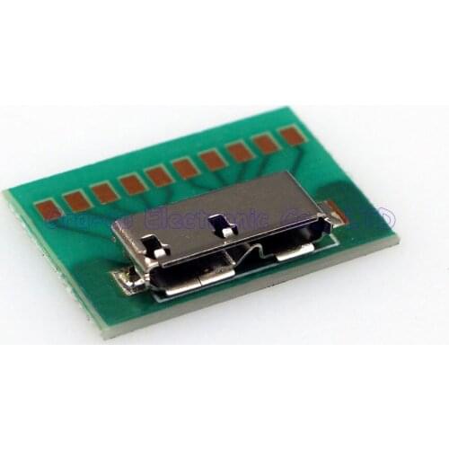 Micro USB3.0 B Type Female connector With PCB board test female socket