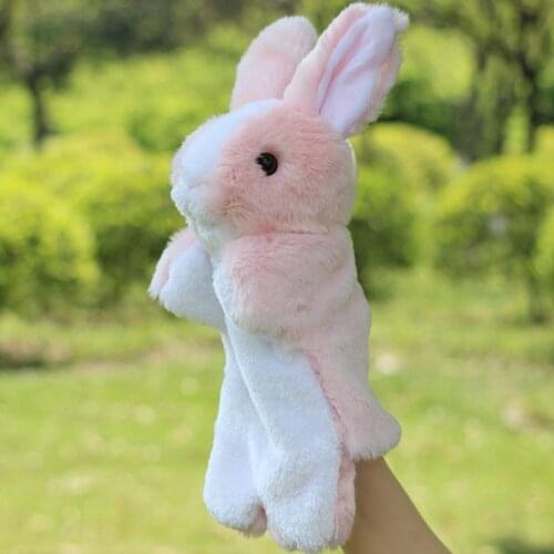 30cm Parent-child Baby Plush Toy Birthday Gift Soft Animal Hand Puppet Night Bedtime Story Tool Cute Little Rabbit Plush Doll