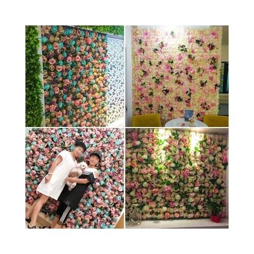 Artificial Flower Row romantic Rose Silk Flowers Wedding Flower Supplies Flower Wall Arches Wedding Party Backdrop Decor