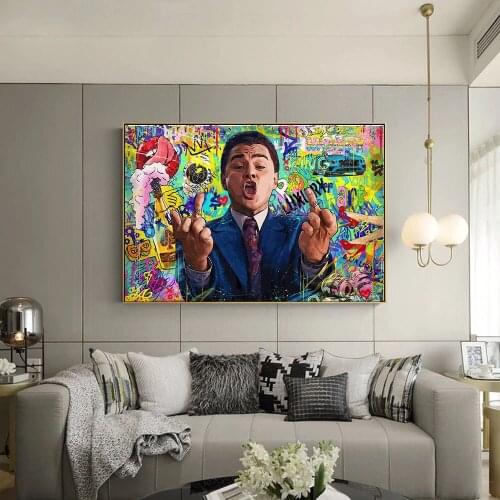 Leonardo Dicaprio Money Canvas Painting Watercolor Art Money Talks Posters Prints Cuadros Wall Pictures For Living Room Decor