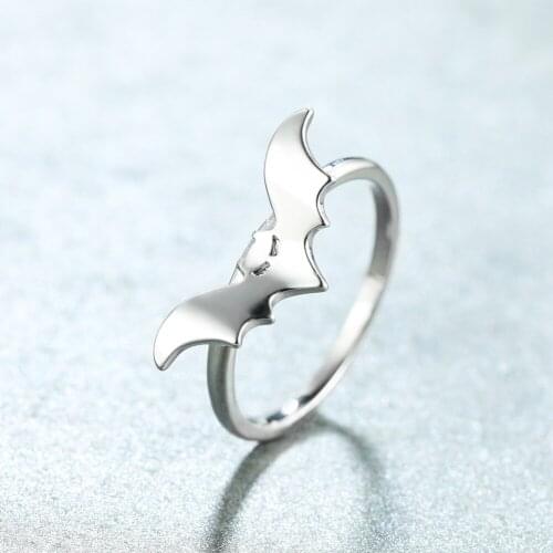 Retro Classic Design Bat Rings for Women Men Silver Plated Unique Animal Metal Ring Fashion Men Women Halloween Party Jewelry