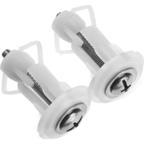 2Pcs Top Fix Toilet Cover Seat Screws Well Nut Pan Fixing WC Blind Hole Fitting Kit for Universal Toilet Seat Hinges