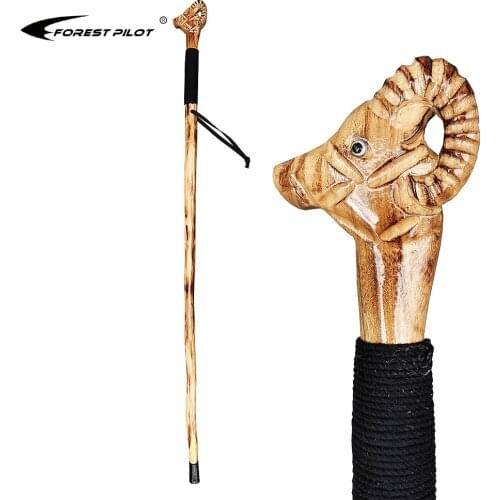 FOREST PILOT Wooden Walking Cane wooden Hiking stick for Men and Women Handcrafted of Hardwood, Nature Color, 37 Inches
