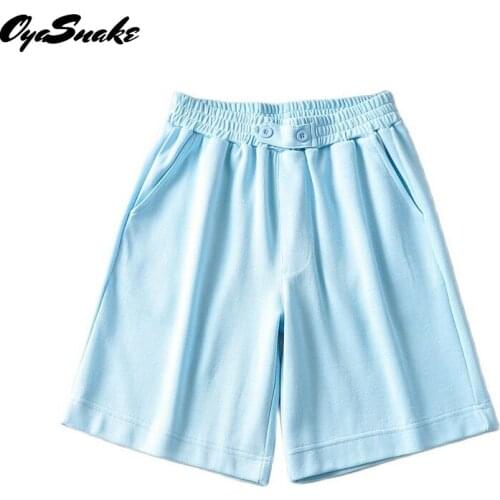 Oyasnake Summer Sports Shorts 2021 Hot Womens Ladies Button Elastic Waist Pocket Solid Casual Uderwears Loose Pants