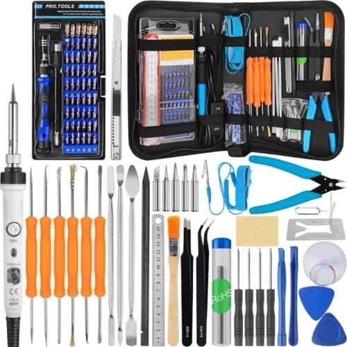 60W Soldering Iron kit Screwdriver Set Tool Tweezers Wire Stripper Multi-function Tool Set Welding Tools