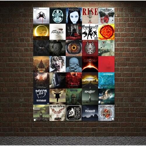 Pop Rock and Roll Band Wall hanging Hip Hop Reggae Posters Flag Banner Popular Metal Music Canvas Painting Bar Cafe Wall Decor