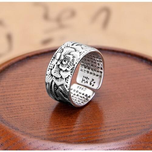 New Hot Sale Exaggerated Adjustable Size Lotus Rings For Women Men Girl Party Gifts Minimalist Jewelry 2021