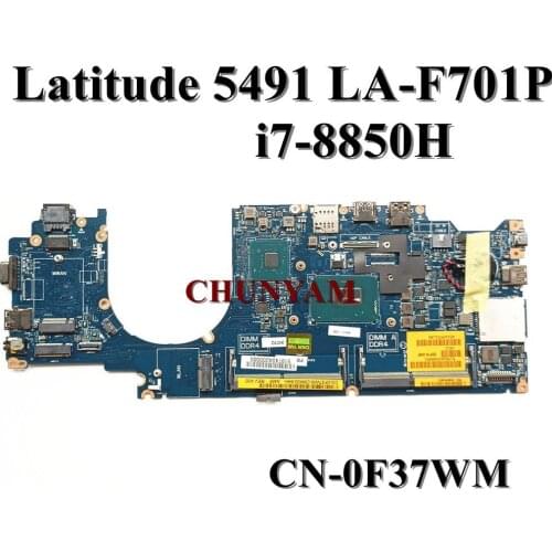 NEW DDP70 LA-F701P For DELL Latitude 14 5491 Laptop Notebook Motherboard w/ i7-8850H CN-0F37WM F37WM Mainboard 100% tested