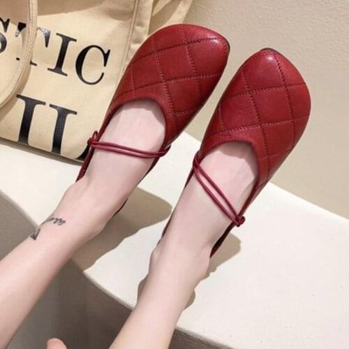 2021 Spring New Mary Jane Small Leather Shoes Single Shoes Female Patch Beggar Flat Granny Shoes