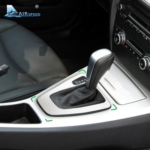 Airspeed Car Control Gear Shift Panel Cover Gearshift Panel Frame Trim Mouldings for BMW E90 E92 3 Series 2005-2012 Car Styling
