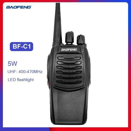 BAOFENG BF-C1 5W Walkie Talkie Radio Station UHF 400-470MHz Portable CB Ham Radio Transceiver