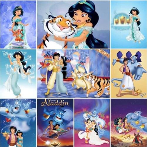 Disney Hot sale Jasmine Princess DIY Diamond Painting Cross Stitch Full Square/Round Diamond Embroidery Mosaic Home Decor